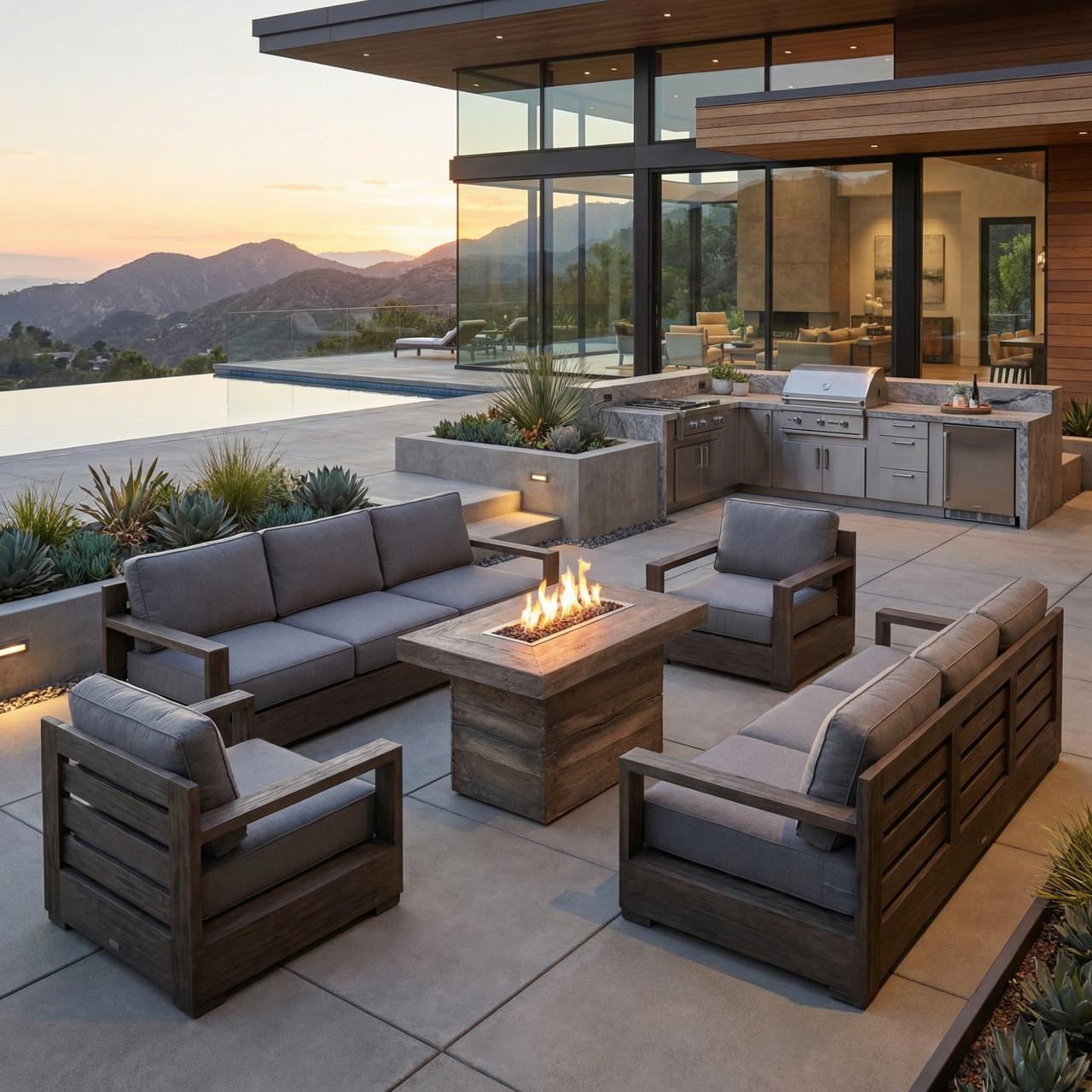 Alberta Fire Table (GFRC Wood Grain) Photo (2)