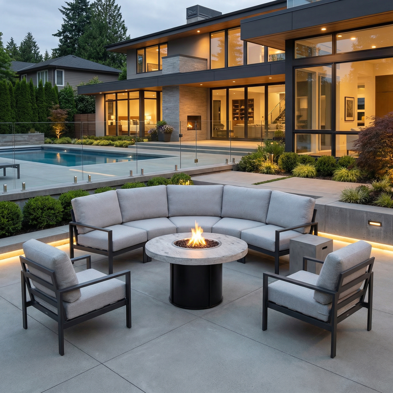 Fresno Fire Table (GFRC Wood Grain) Photo (1)