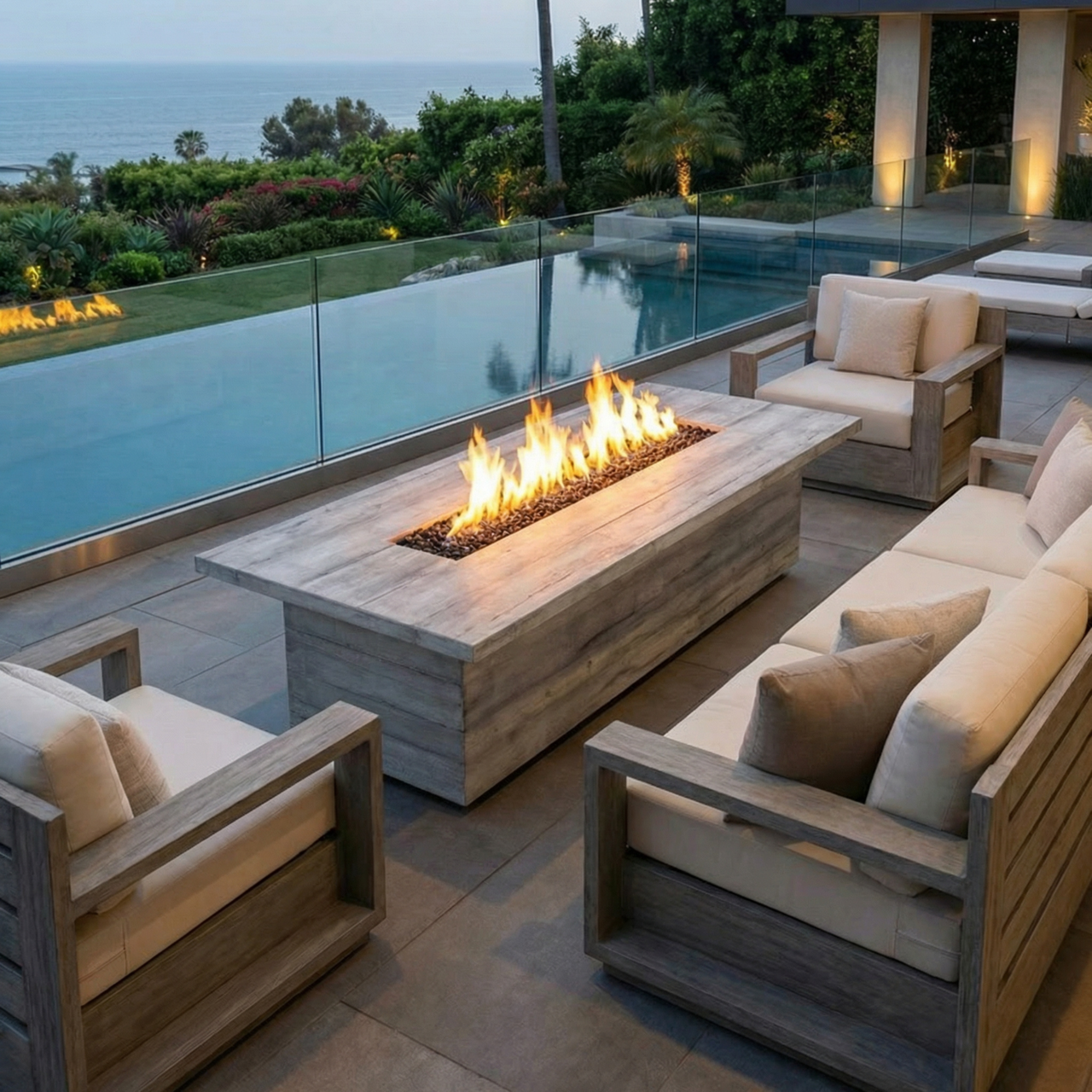 Laguna Fire Table (GFRC Wood Grain) Photo (2)