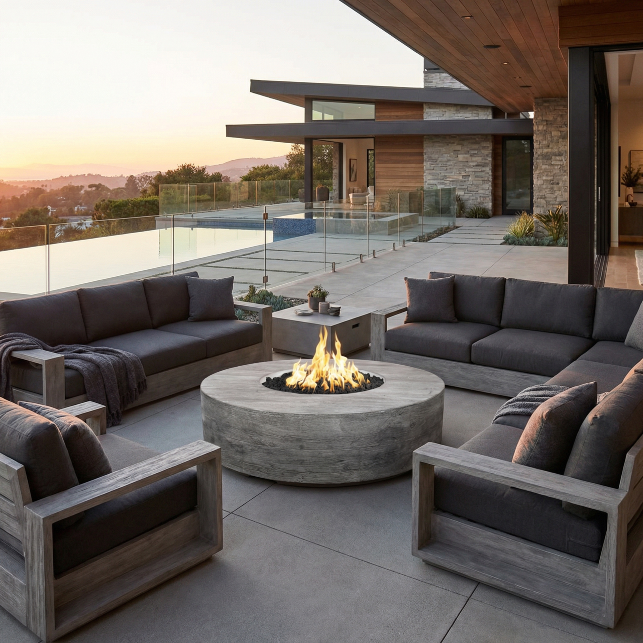 Sequoia Fire Pit (GFRC Wood Grain) Photo (1)